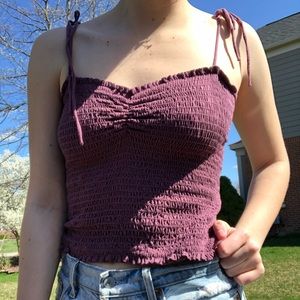 Scrunchy Tube Top with Tie Straps